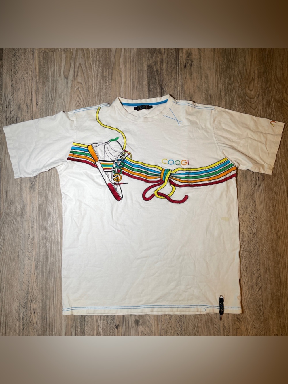 This vintage COOGI embroidered sneaker
Used